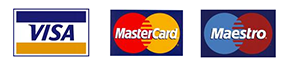 Mastercard, Visa, Maestro and Solo card logos